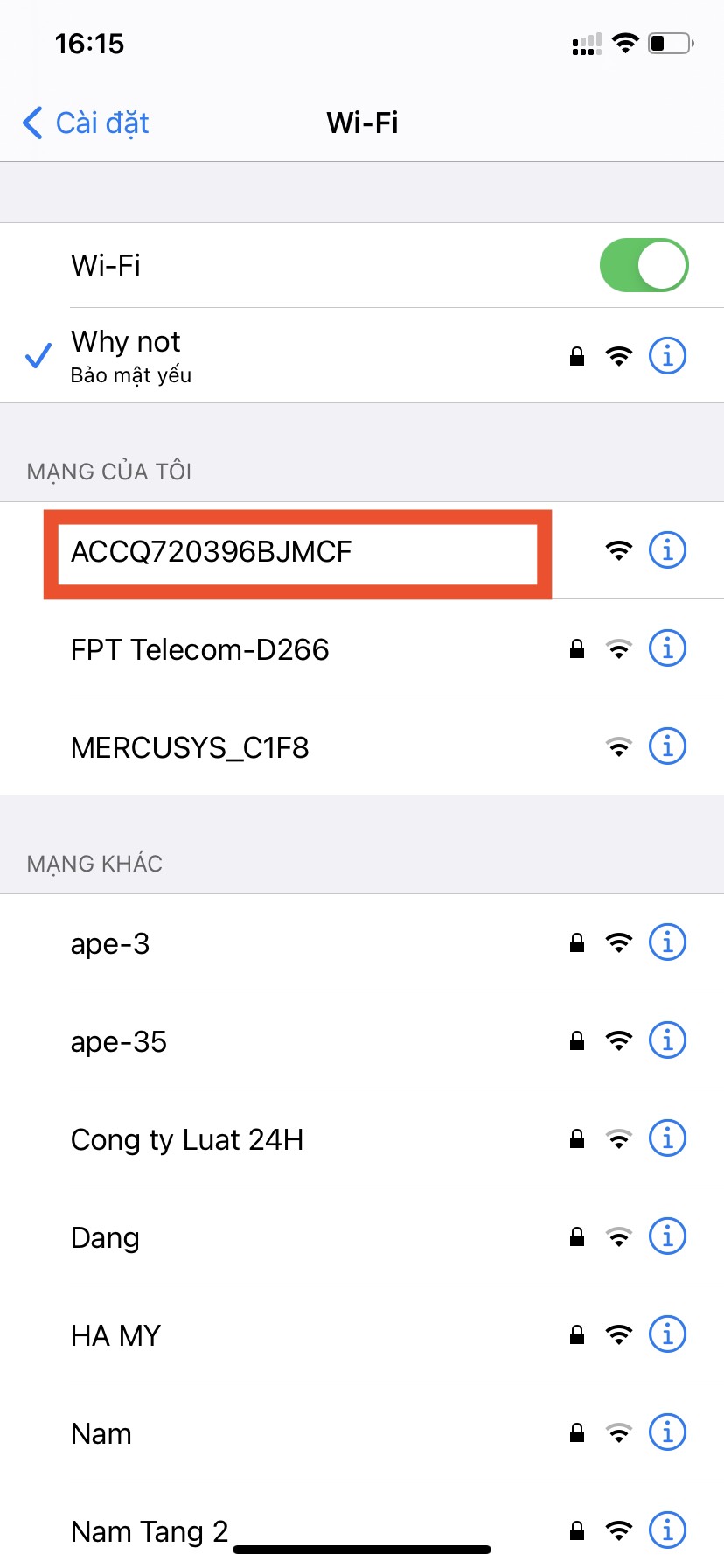 Kết nối với wifi nội bộ từ camera