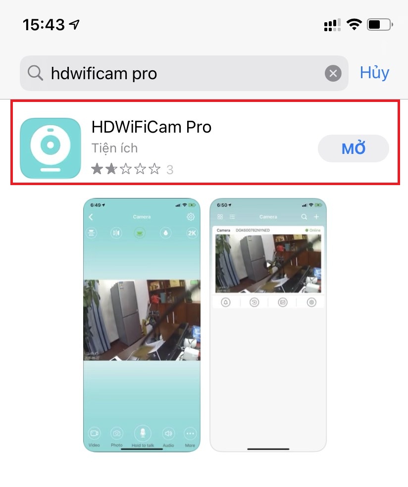 Tên và logo ứng dụng HDwificam Pro