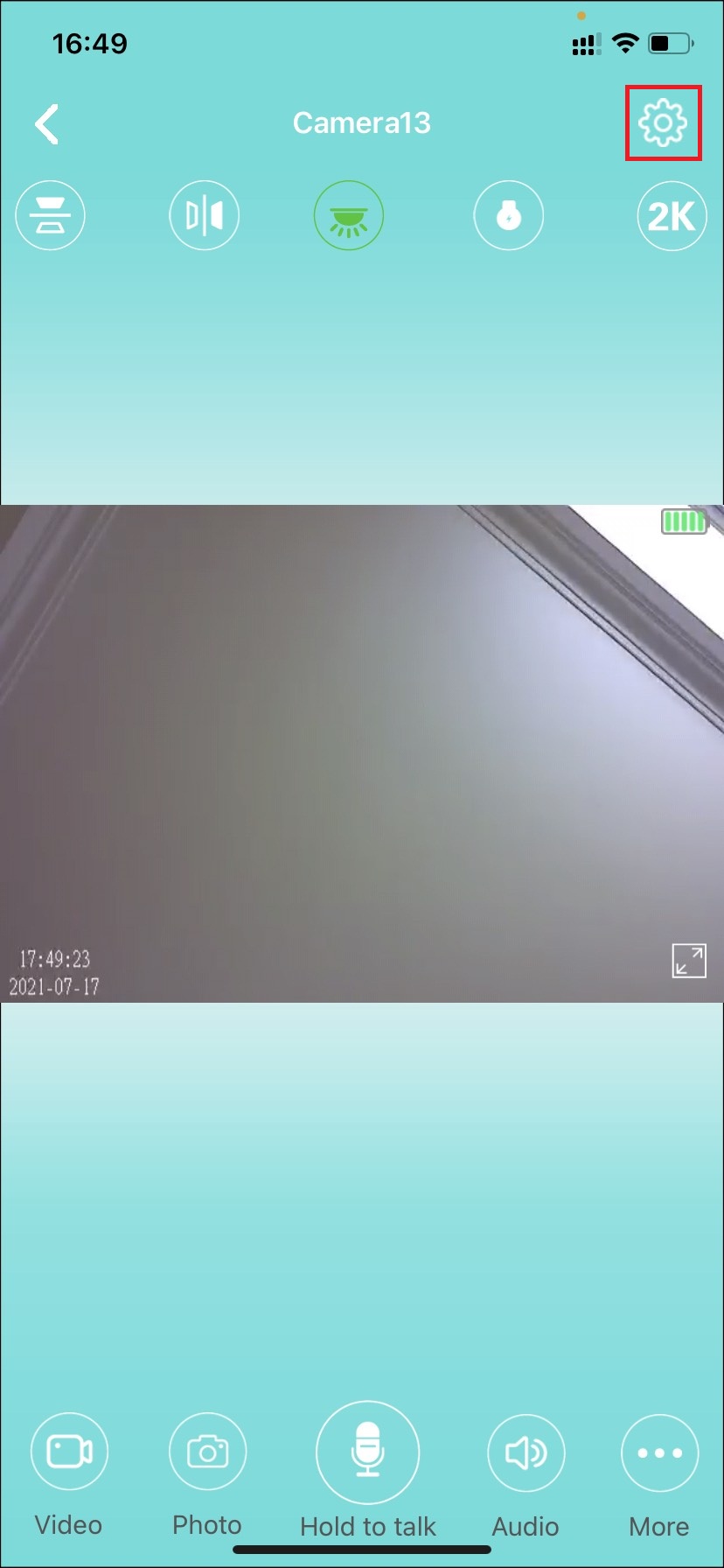 Đây là giao diện camera xem trên điện thoại